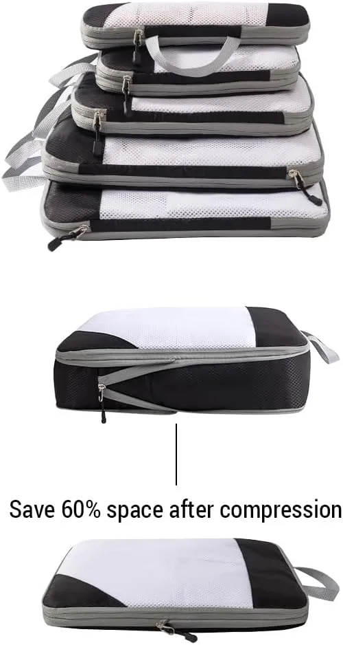 1 Set Compssion Packing Cubes Compssible Travel Packing Organizer for Carry on Suitcase