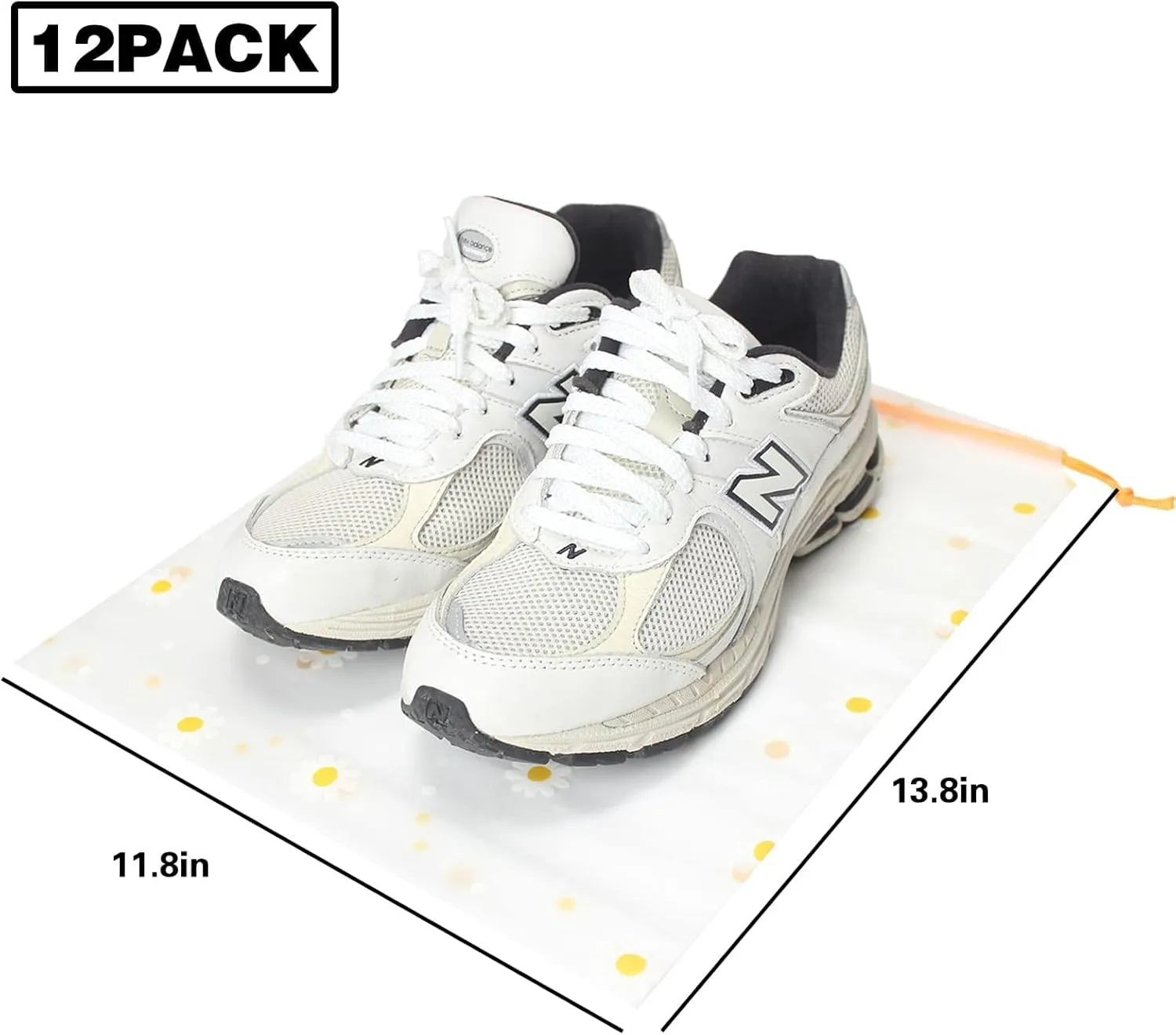12Pcs Shoe Bags For Travel, 11.8in X 13.8in Large Clear Shoes Storage Organizer with Drawstring, Waterproof Travel Storage Bags for Packing Dust Bags for Men and Women