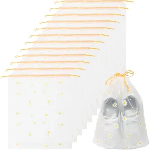 12Pcs Shoe Bags For Travel, 11.8in X 13.8in Large Clear Shoes Storage Organizer with Drawstring, Waterproof Travel Storage Bags for Packing Dust Bags for Men and Women