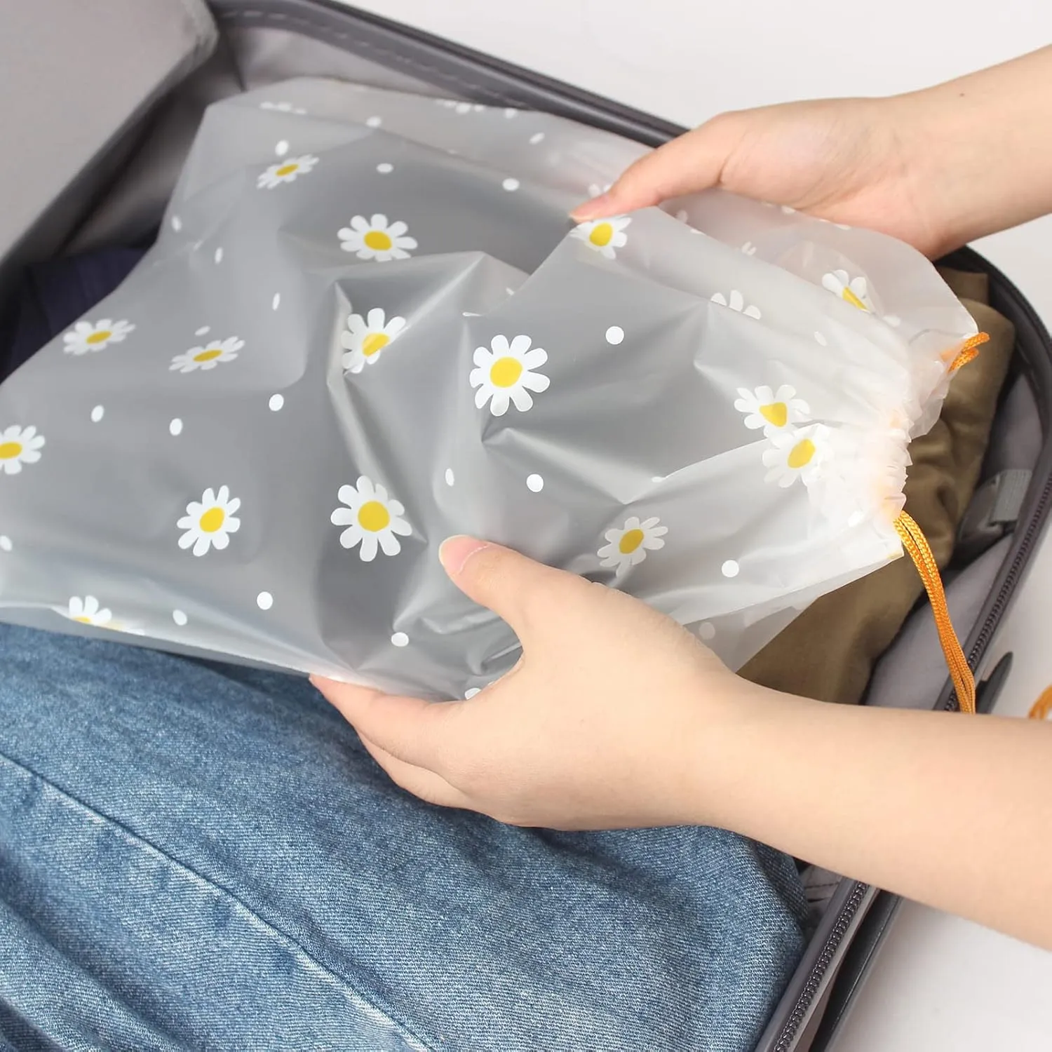 12Pcs Shoe Bags For Travel, 11.8in X 13.8in Large Clear Shoes Storage Organizer with Drawstring, Waterproof Travel Storage Bags for Packing Dust Bags for Men and Women