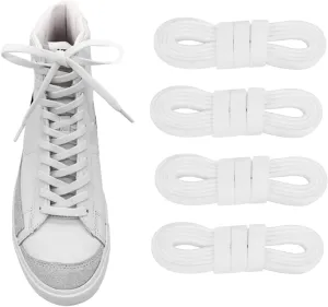 2 Pairs Elastic Shoelaces for Nike Blazer High Top, Stretch Replacement Flat Shoe Laces Strings for Sneaker
