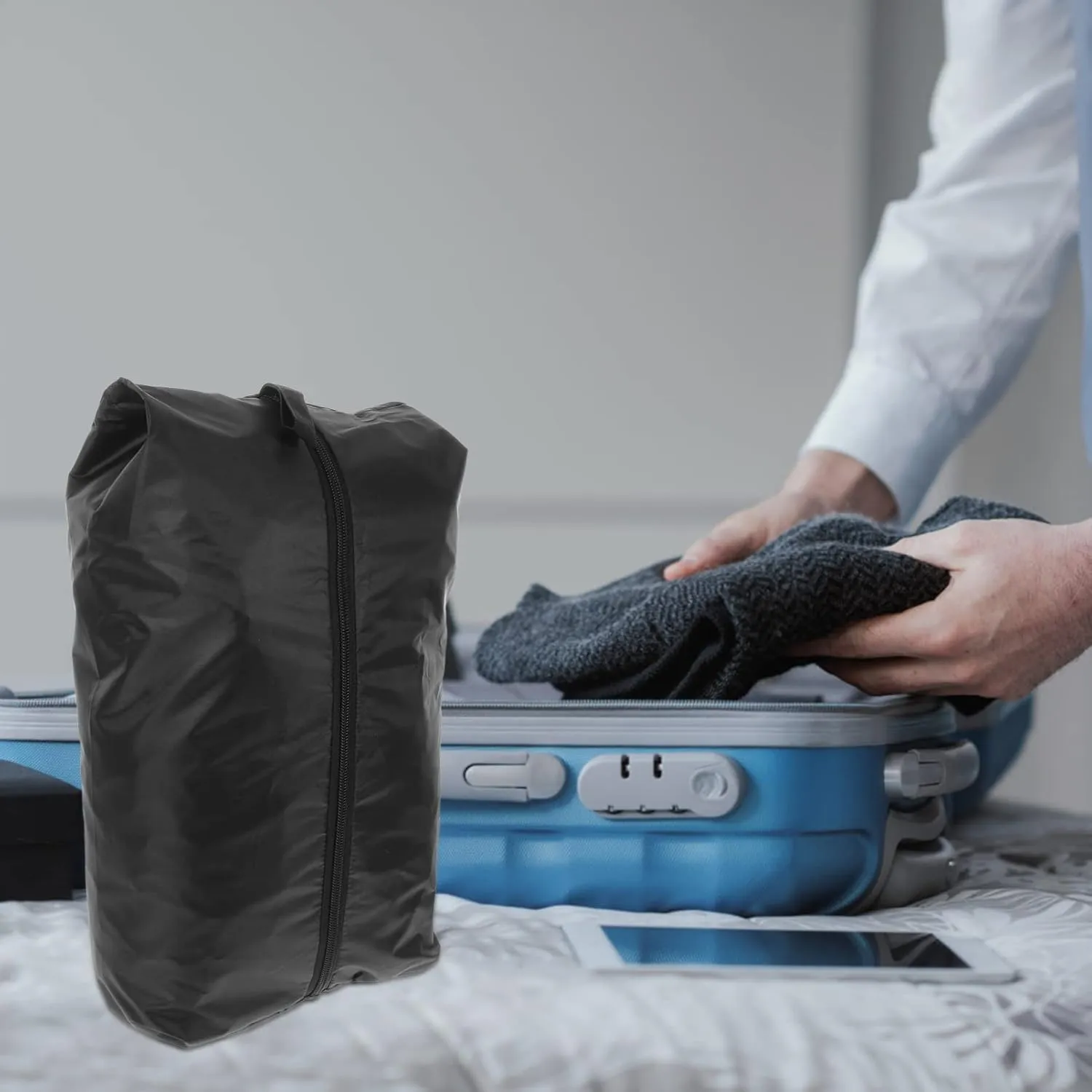2sets Portable Shoe Bags for Travel Garment Bags Clothes Packing Cubes Essential Travel Accessories 4pcs*2