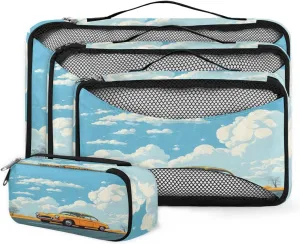 4 Set Packing Cubes for Suitcases, Travel Essentials for Carry on Luggage, Suitcase Organizers for Clothes Shoes Toiletries Travel Accessories in 4 Sizes - Cloud Truck