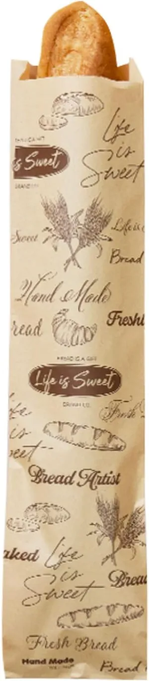 50 Pack Kraft Paper Baguette Bread Bags, 19.3 X 4.3 Inch Paper French Bread Bags for Homemade Bread Large, French Baguette loaf Bags Gifts for Bakers.