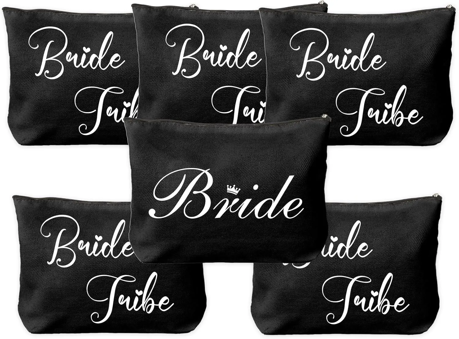 6 Pcs Bridesmaid Gifts,Bridesmaid Proposal Gifts,Bachelorette Bridal Shower Wedding Gifts for Bride,Cute Bride to be Gifts,Team Bride Accessories,Bride Makeup Bag,Bride Tribe Gifts,Bride Gift Ideas