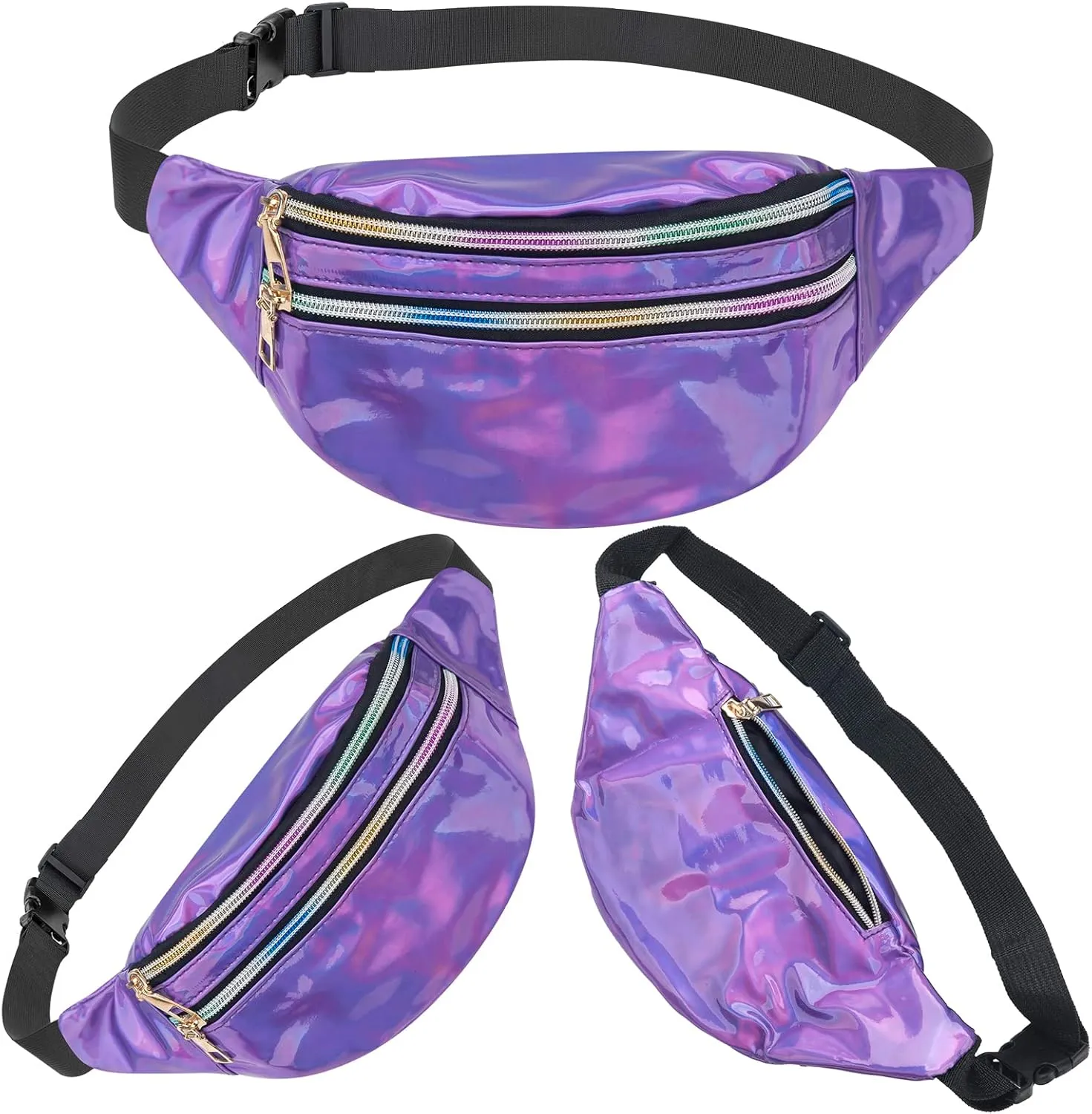 80s Accessories for Women, Leg Warmers 80s Costumes Workout Outfit Holographic Fanny Pack Neon Headband Wristbands