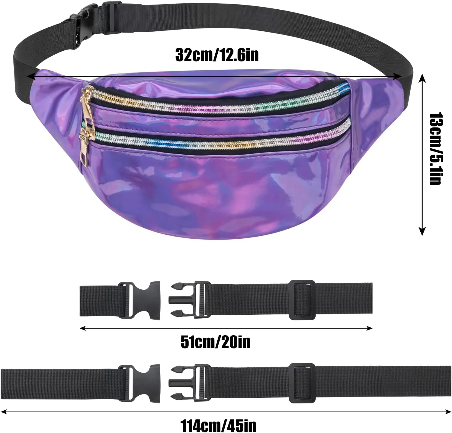 80s Accessories for Women, Leg Warmers 80s Costumes Workout Outfit Holographic Fanny Pack Neon Headband Wristbands