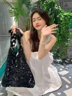 Accessories Crochet Crochet Bags for Women Beach Tote Bag Crochet Summer Flower Aesthetic Mesh Beach Bag