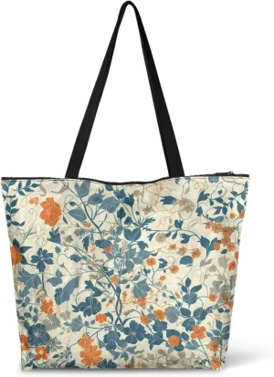 American Flag 14'' Tote Paper Bag for Women Shoulder Tote Bags, Cute Cat Animal Commute Bag, Lemon Fruit Handbag