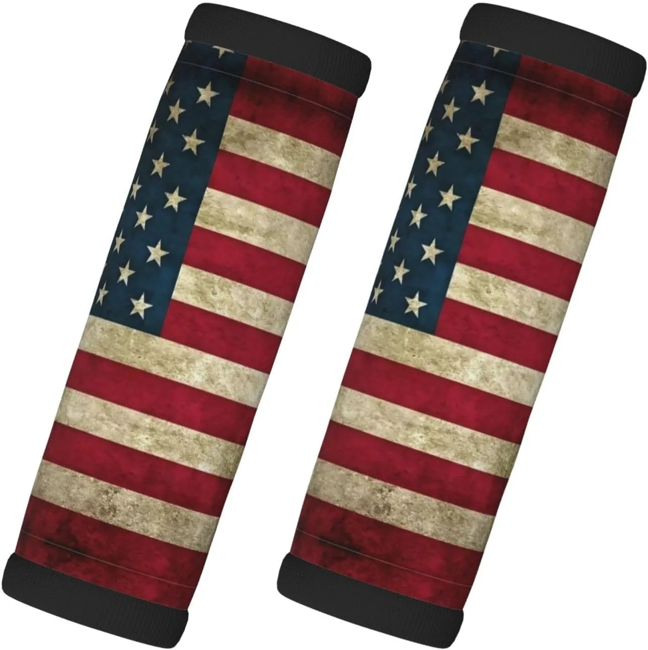 American Flag Print 2 Pack Luggage Handle Wrap for Suitcase, Comfort Soft Handle Covers, Luggage Accessories