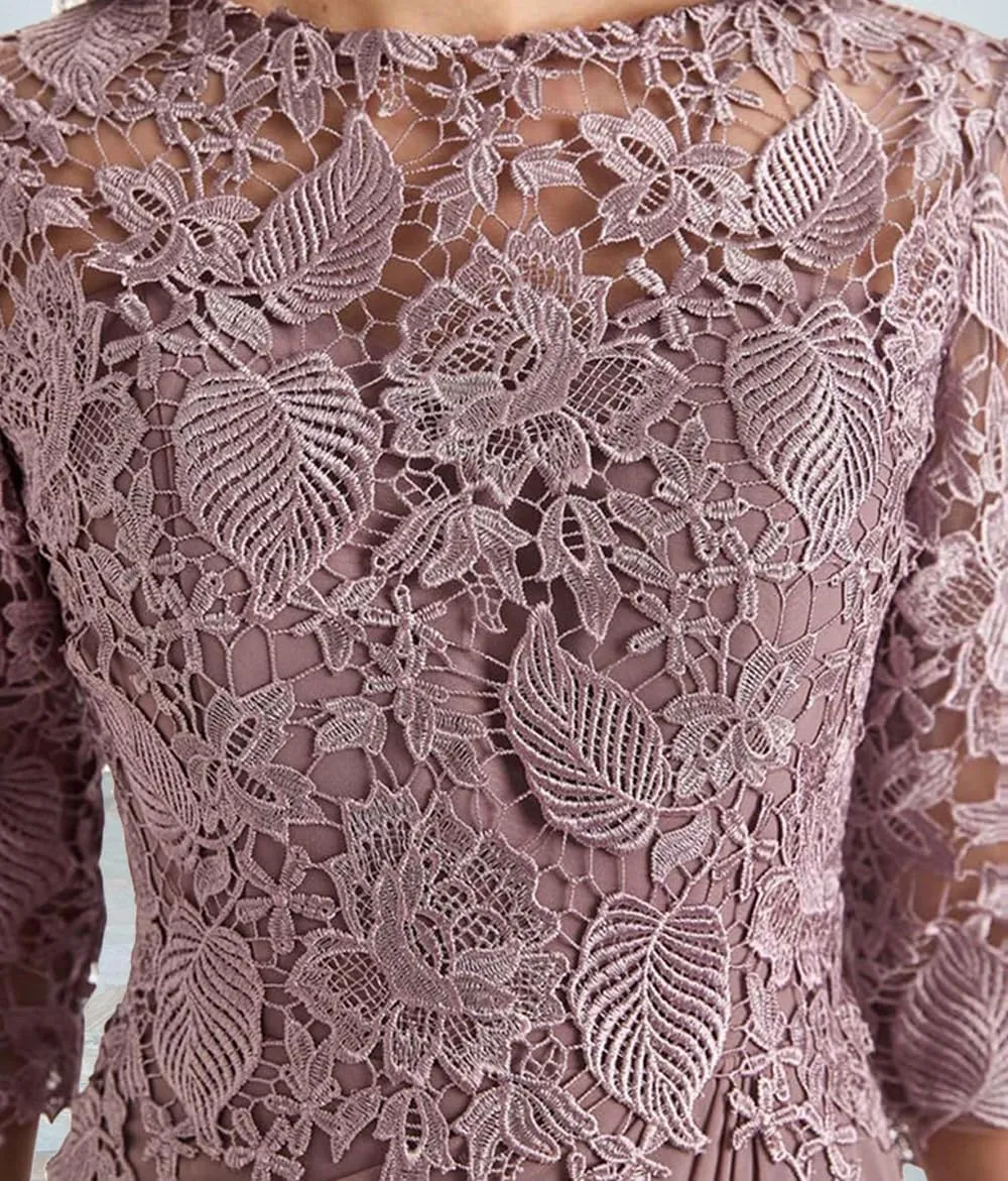 Appliques Mother of The Bride Dresses for Wedding Ruffles Long Chiffon Formal Dress with Sleevess Evening Gown