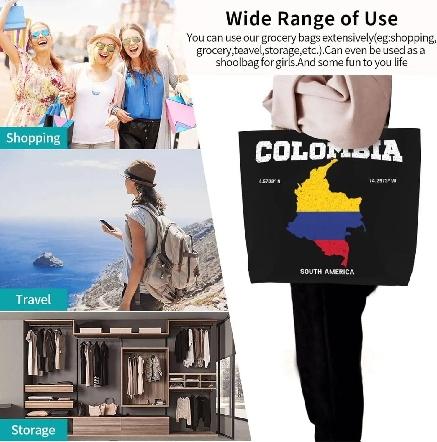 Argentina Flag Women's Tote Bag Large Capacity Single Shoulder Bags Handbag for Shopping Work