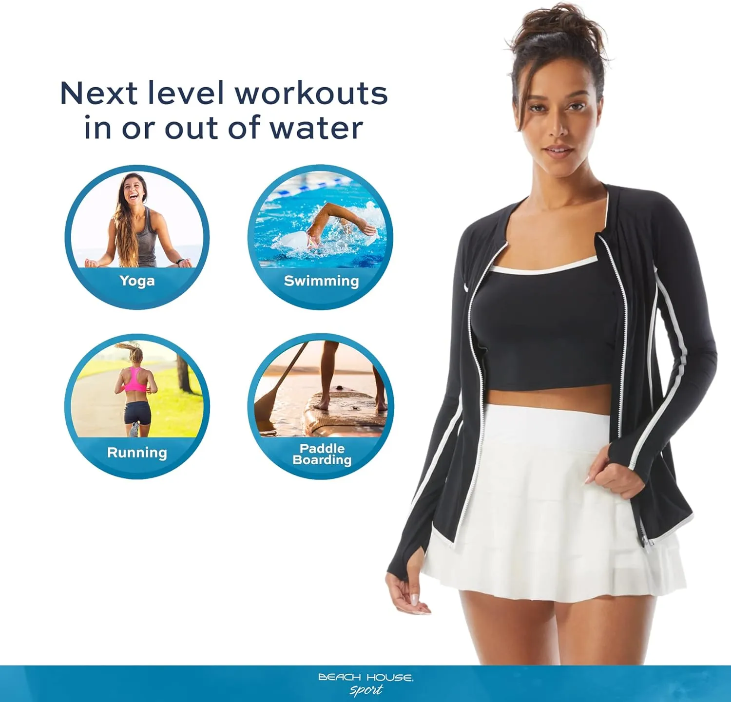 Athletic Swim Skort  Ruffled Bikini Bottom Swimsuit Skirt, Mesh Tiers, Cadence