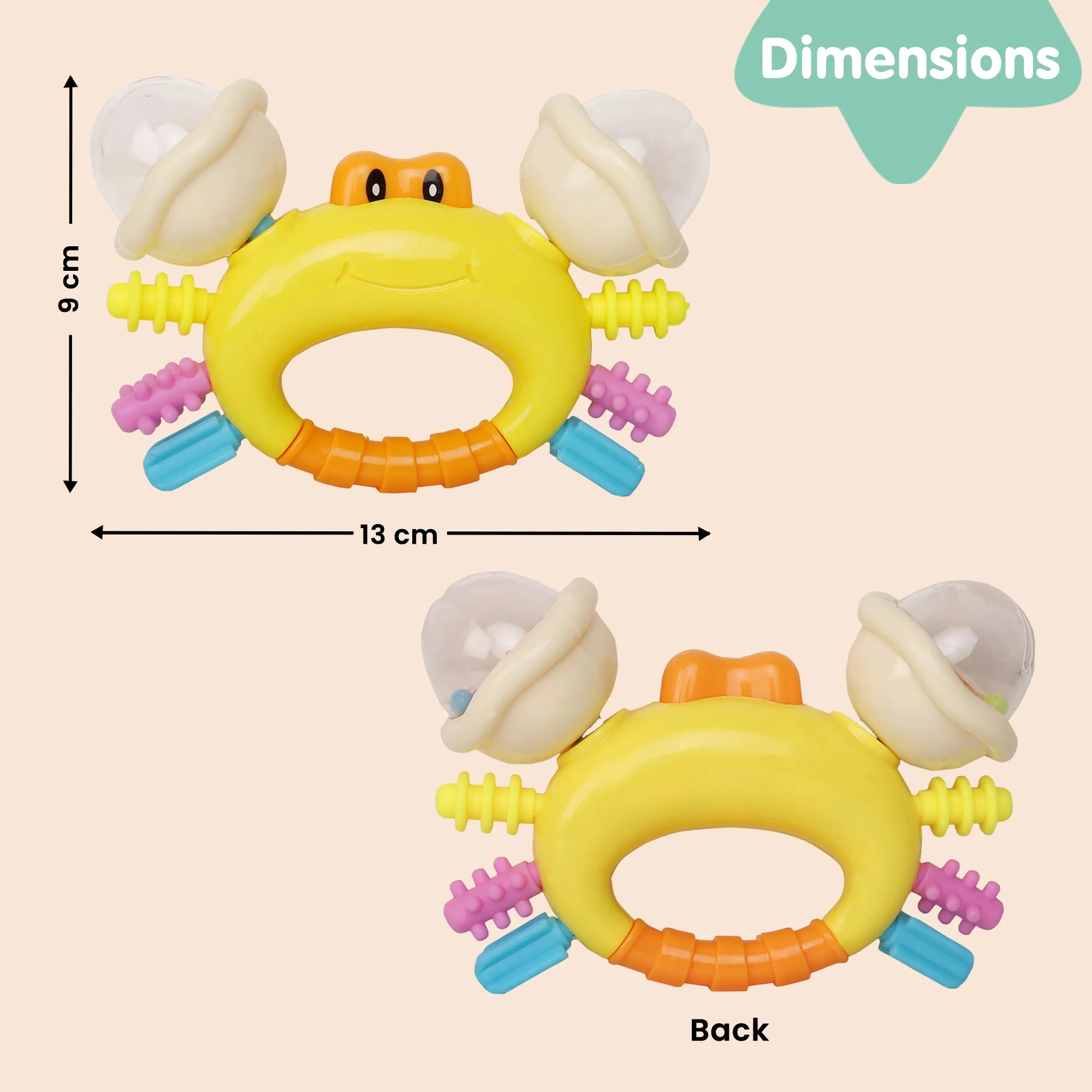Baby Moo Crab Multicolour Rattle Toy