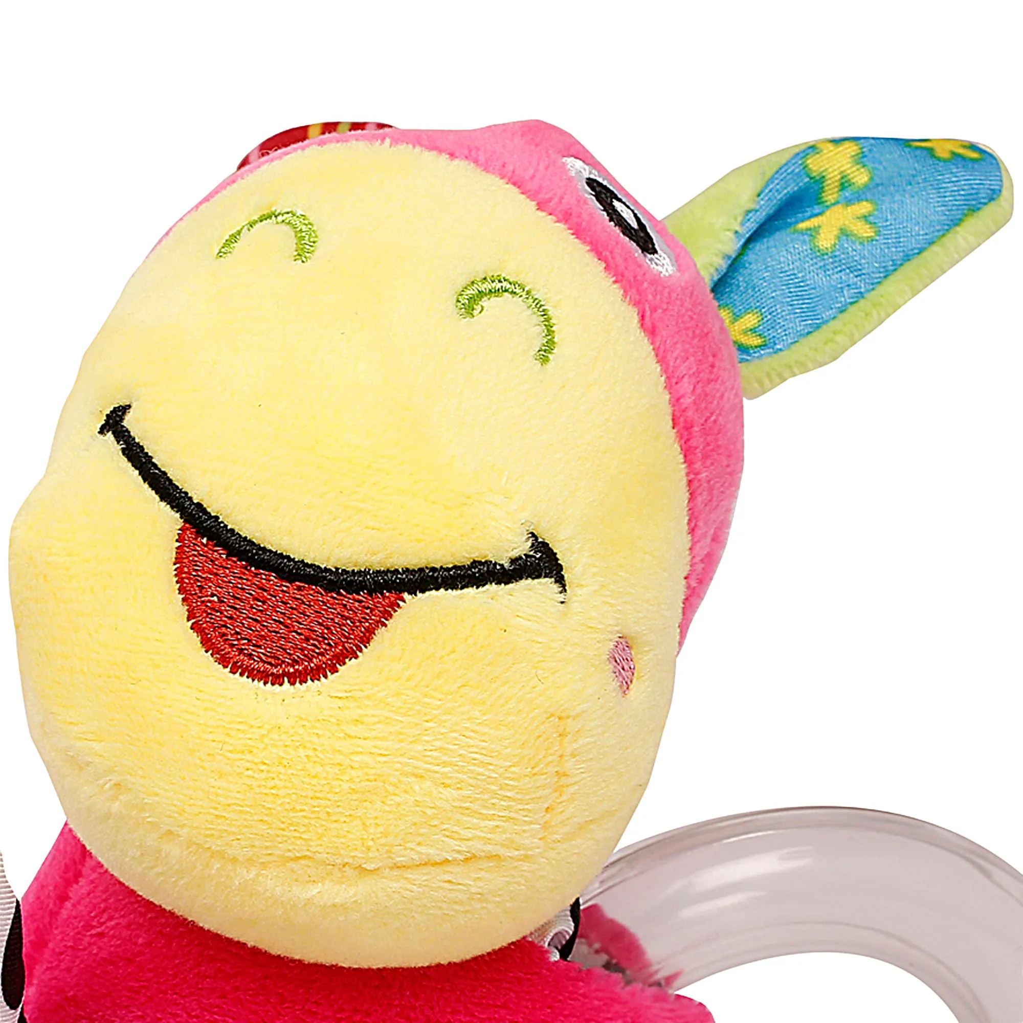 Baby Moo Cuddle Animal Pink Rattle