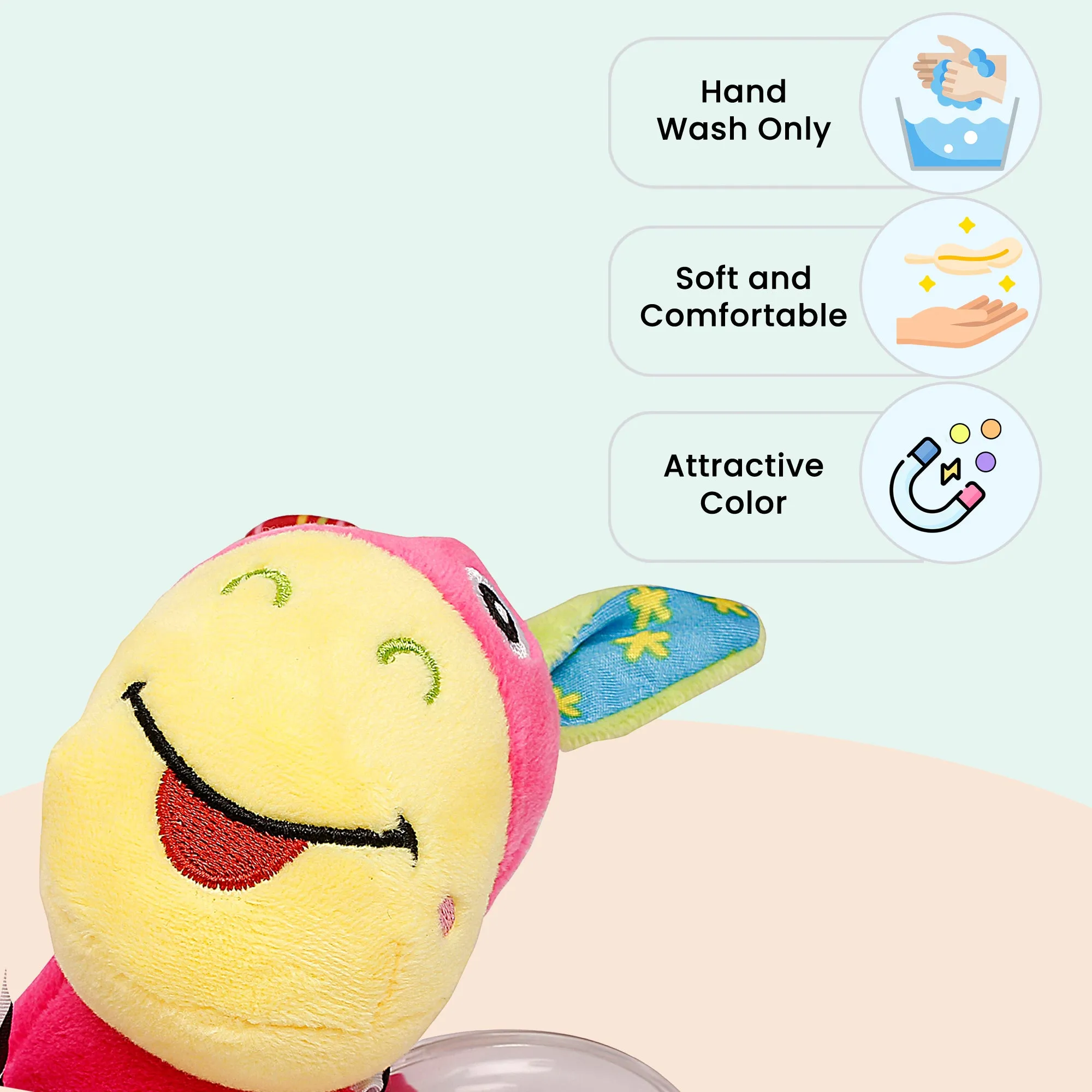 Baby Moo Cuddle Animal Pink Rattle