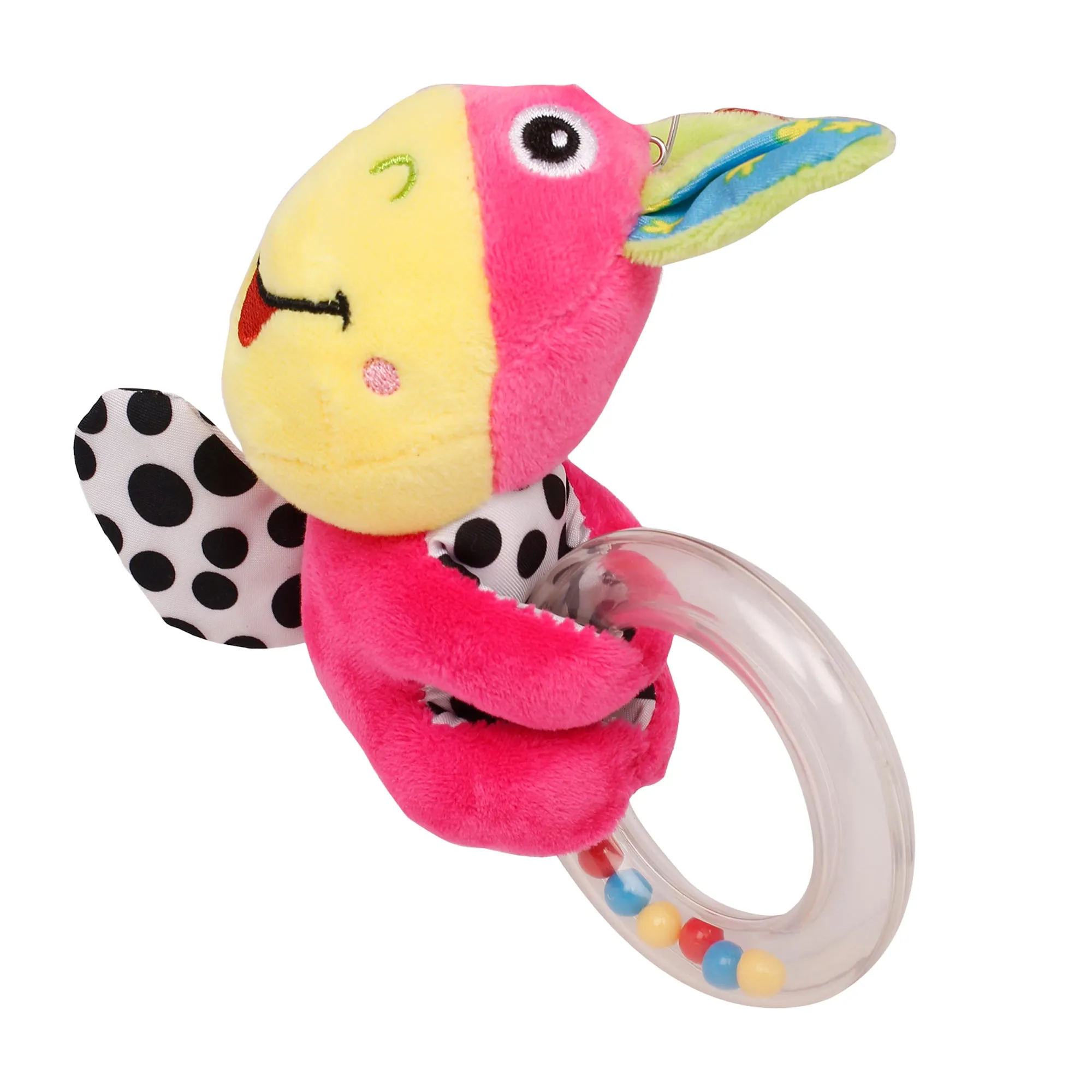 Baby Moo Cuddle Animal Pink Rattle