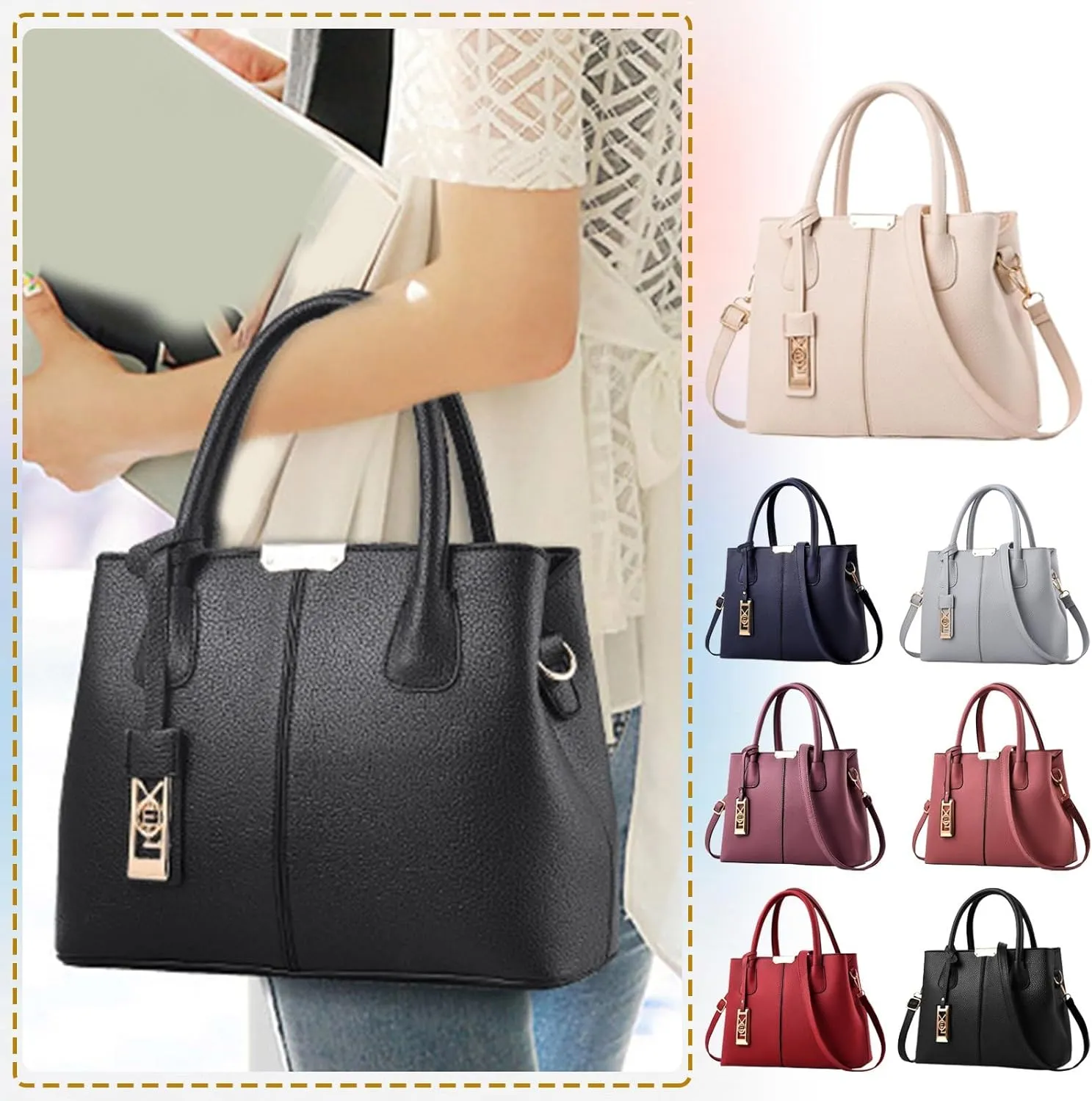 Beach Tote Bag Large Leather Handbags Crossbody Bag Adjustable Strap For Work Outdoor Shopping Mama Wife C