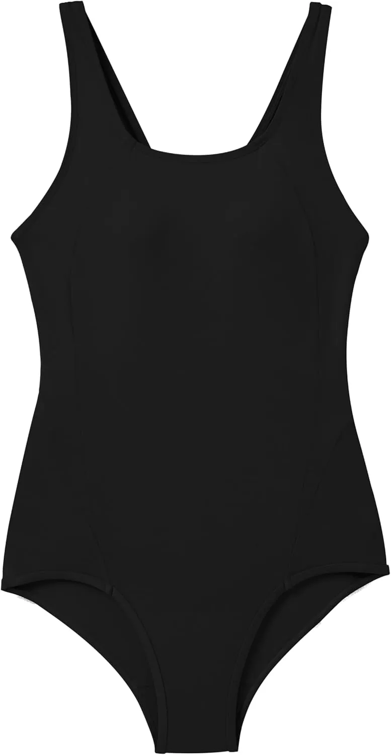 Beautikini Period Swimwear One Piece Leakproof Athletic Racerback Swimsuit Menstrual Sporty Bathing Suit for Teen Girls Women