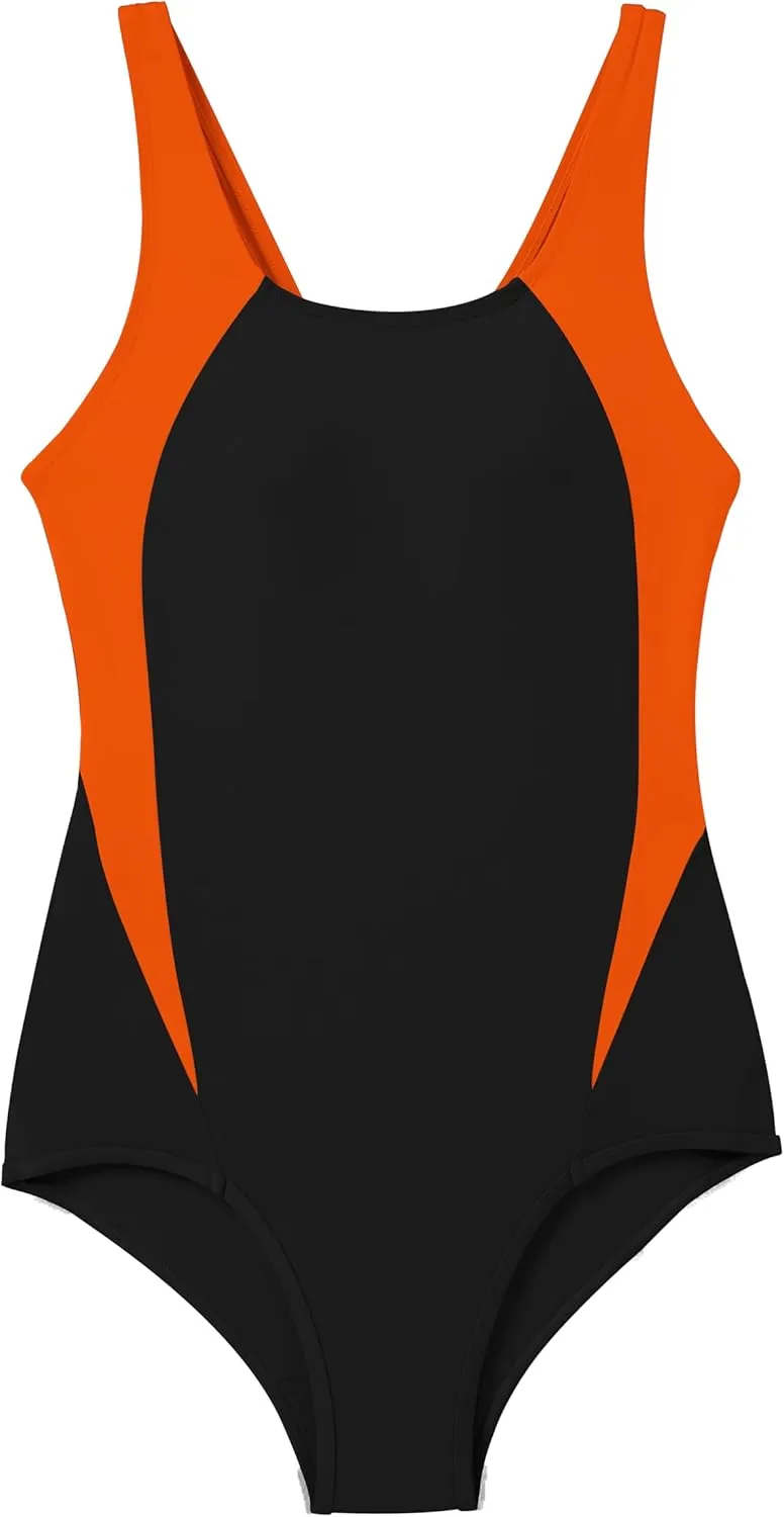Beautikini Period Swimwear One Piece Leakproof Athletic Racerback Swimsuit Menstrual Sporty Bathing Suit for Teen Girls Women