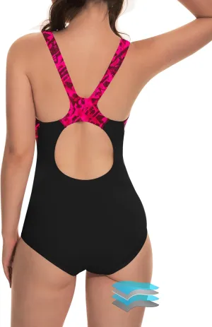 Beautikini Period Swimwear One Piece Leakproof Athletic Racerback Swimsuit Menstrual Sporty Bathing Suit for Teen Girls Women