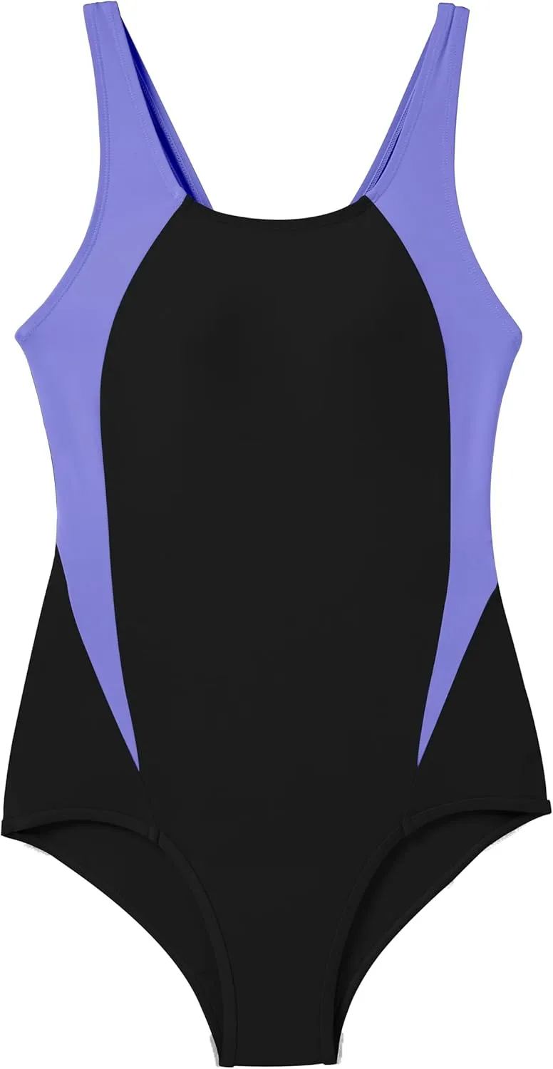 Beautikini Period Swimwear One Piece Leakproof Athletic Racerback Swimsuit Menstrual Sporty Bathing Suit for Teen Girls Women