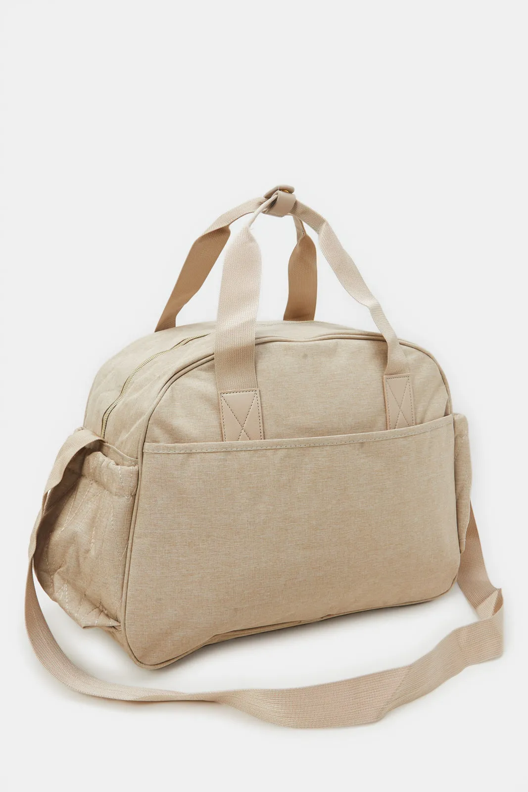 Beige Quilted Diaper Bag
