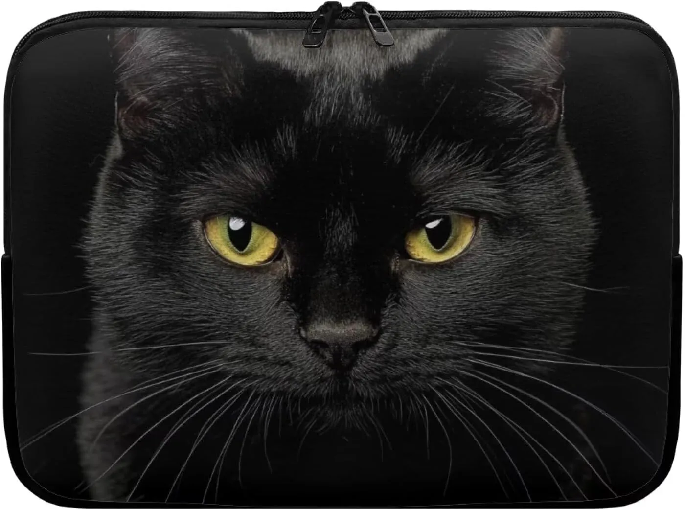 Black Cat Print Laptop Sleeve 17 Inch, Computer Carrying Case Accessories Bag for Travel Business School