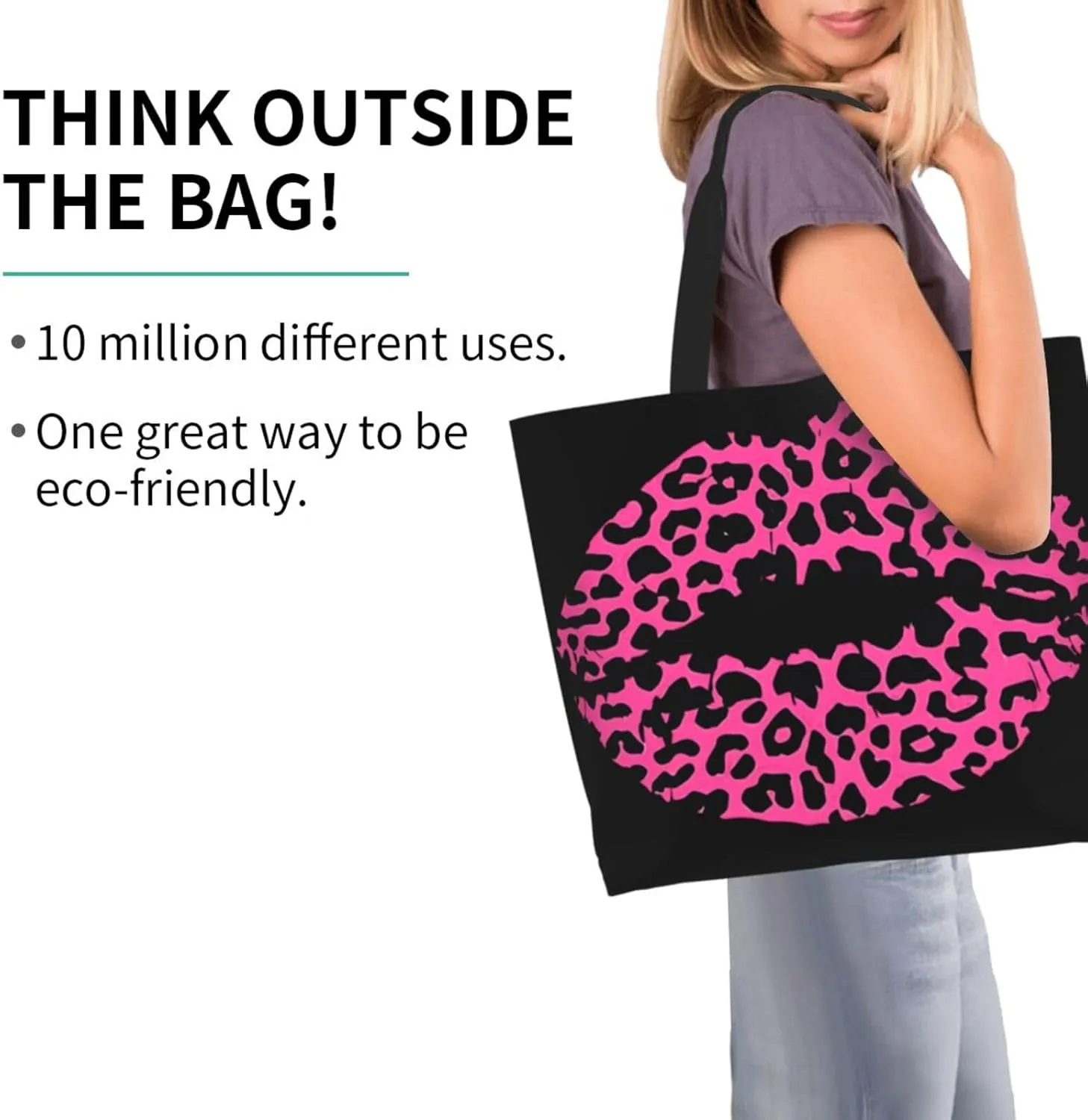 Black Leopard Print Women's Tote Bag Large Capacity Single Shoulder Bags Handbag for Shopping Work