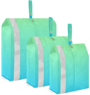 Blue Gradient Compression Packing Cubes Suitcase Organizer Bags Set for Travel Cubes for Women Travel Accessories