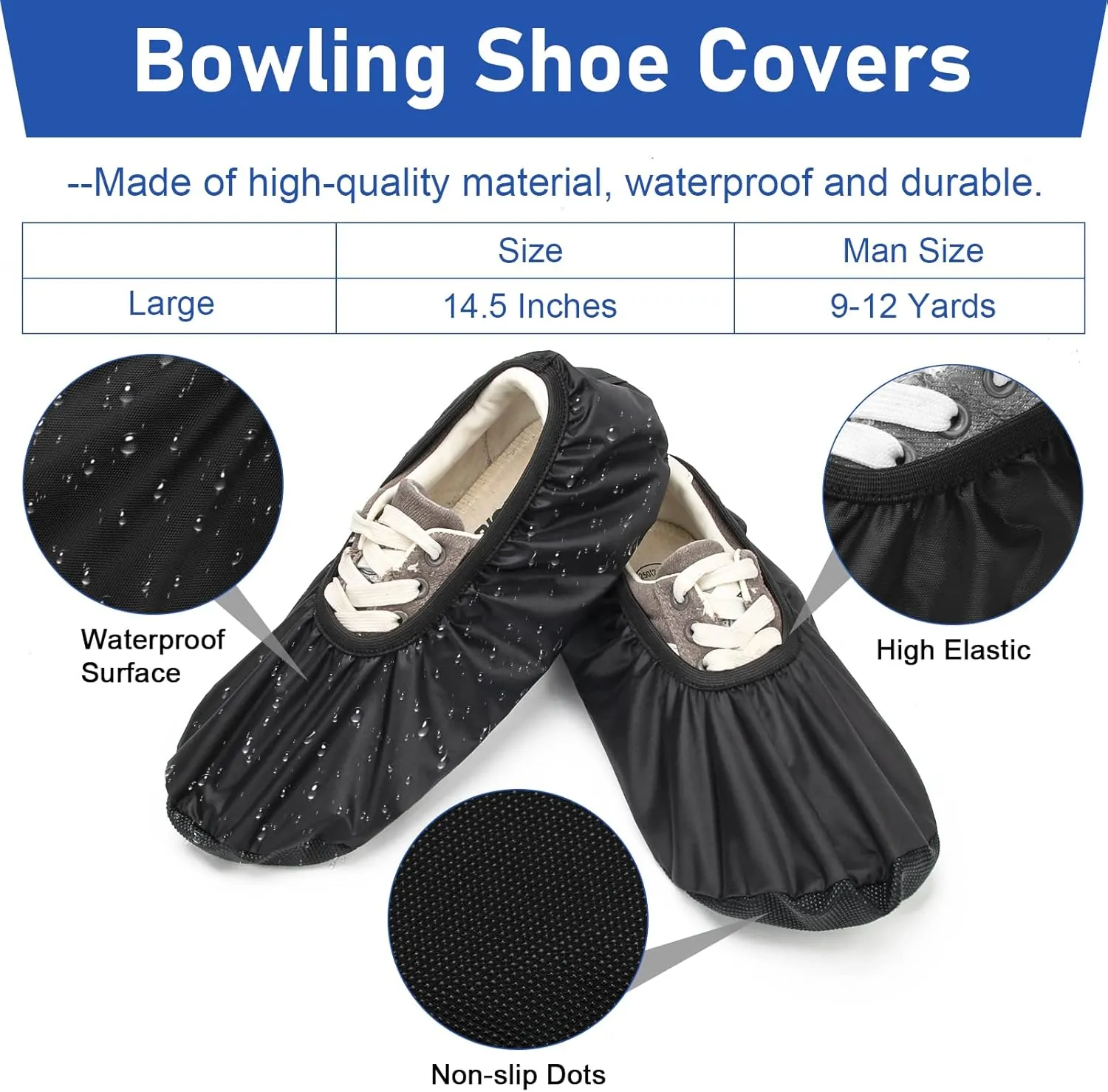 Bowling Shoe Covers, Shoe Protector Covers for Bowling Waterproof Reusable, Non-Slip