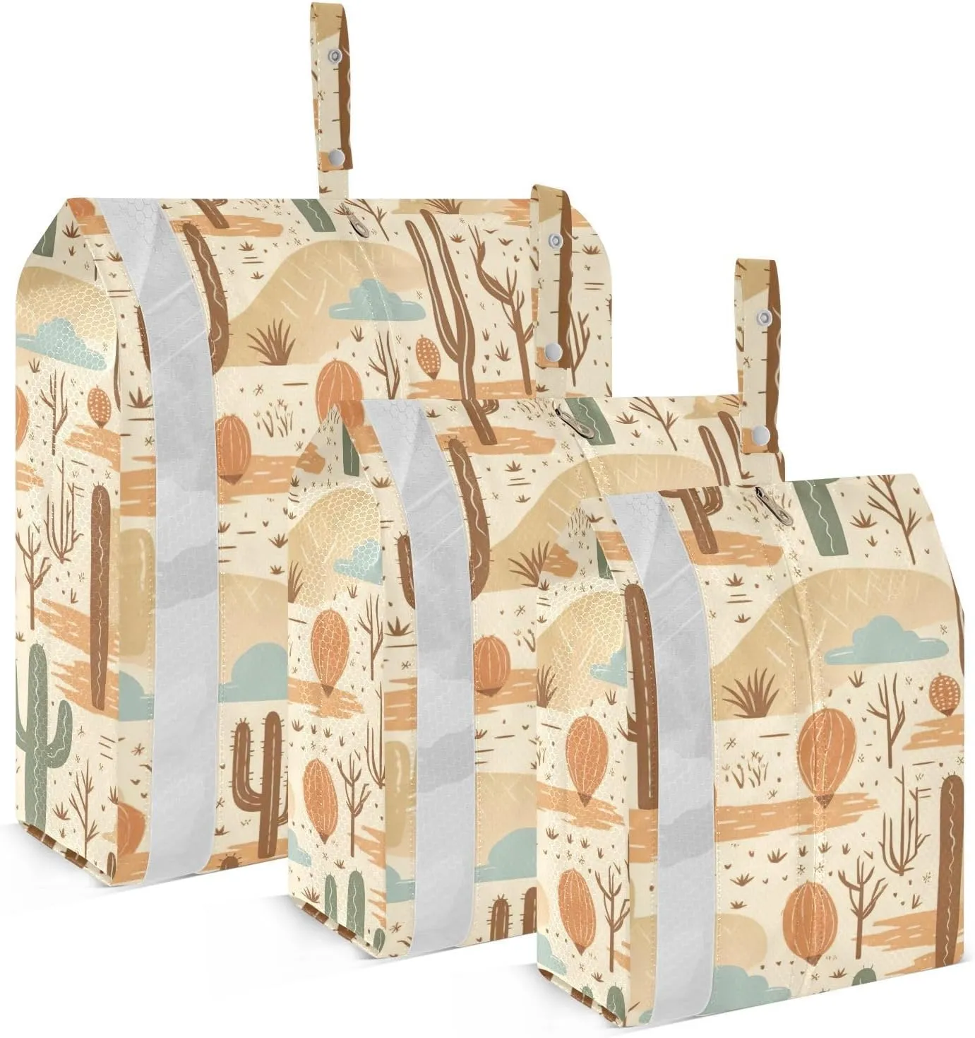 Cactus Flower Colorful Succulents Packing Cubes for Travel 3 Set Compression Bags Luggage Accessories for Suitcase