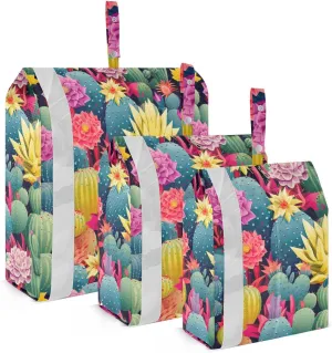 Cactus Watercolor Packing Cubes for Travel 3 Set Packing Cubes Large Luggage Accessories for Vacation Clothes
