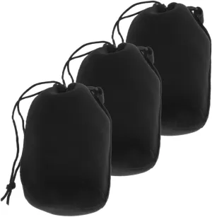 Camera Lens Pouch Set 3 Sizes Neoprene Zipper Bag Lens Case for Dslr Outdoor