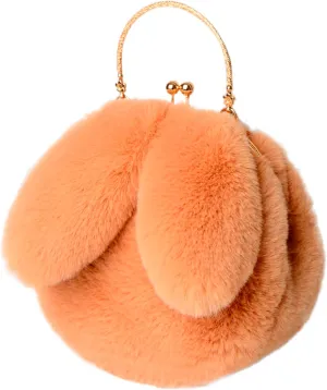 Canvas Tote Bag Cute Rabbit Puffer Bags Outdoor Round Cat Ear Plush Shoulder Bag Casual Shopping Messenger Bag
