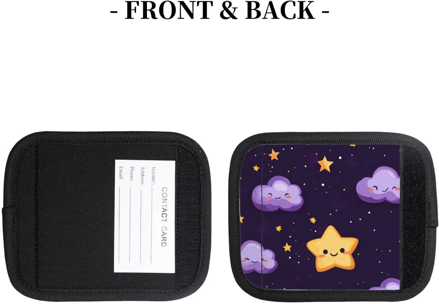 Cartoon Stars Clouds Purple Luggage Handles Wrap Grips For Suitcases Luggage Travel Accessories For Airplane 2pcs