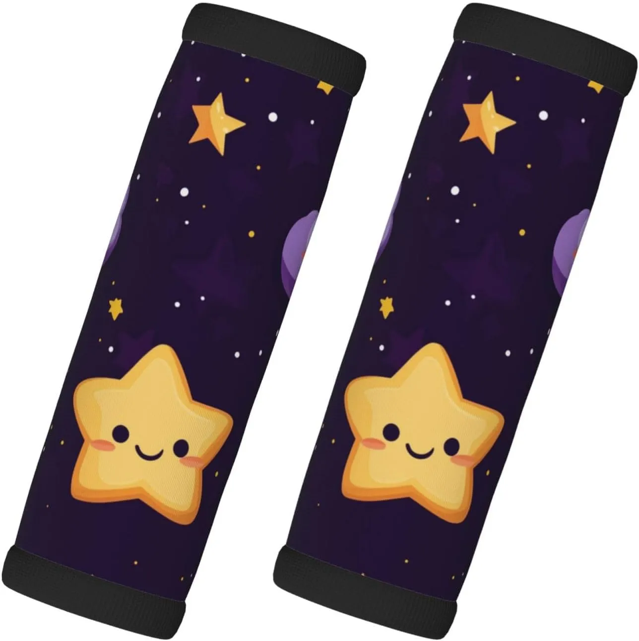 Cartoon Stars Clouds Purple Luggage Handles Wrap Grips For Suitcases Luggage Travel Accessories For Airplane 2pcs