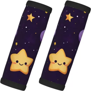 Cartoon Stars Clouds Purple Luggage Handles Wrap Grips For Suitcases Luggage Travel Accessories For Airplane 2pcs
