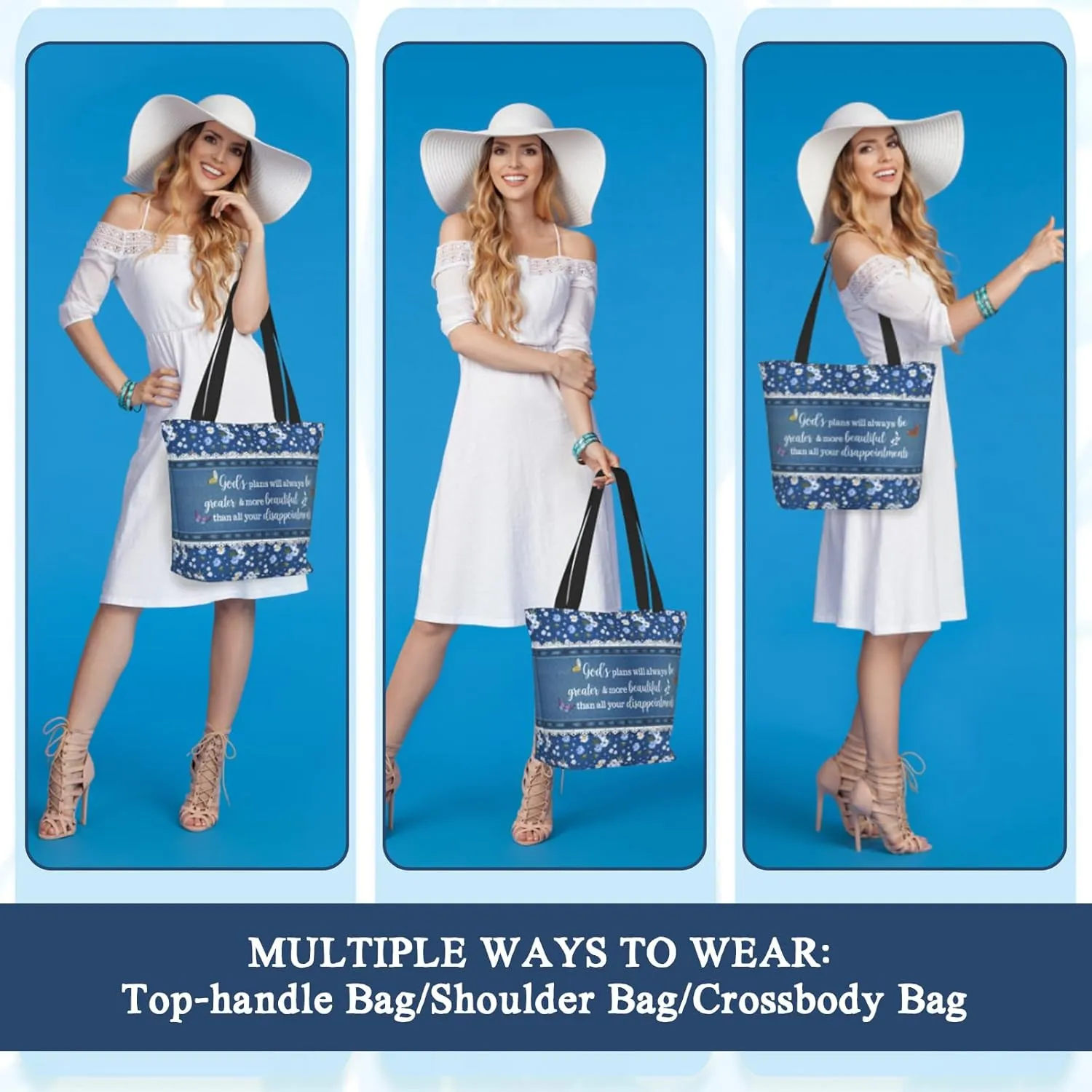 Christian Tote Bags for Women Bible Bags for Women Religious Gifts Bible Church Bag Reusable Grocery Shopping Bag