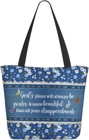 Christian Tote Bags for Women Bible Bags for Women Religious Gifts Bible Church Bag Reusable Grocery Shopping Bag
