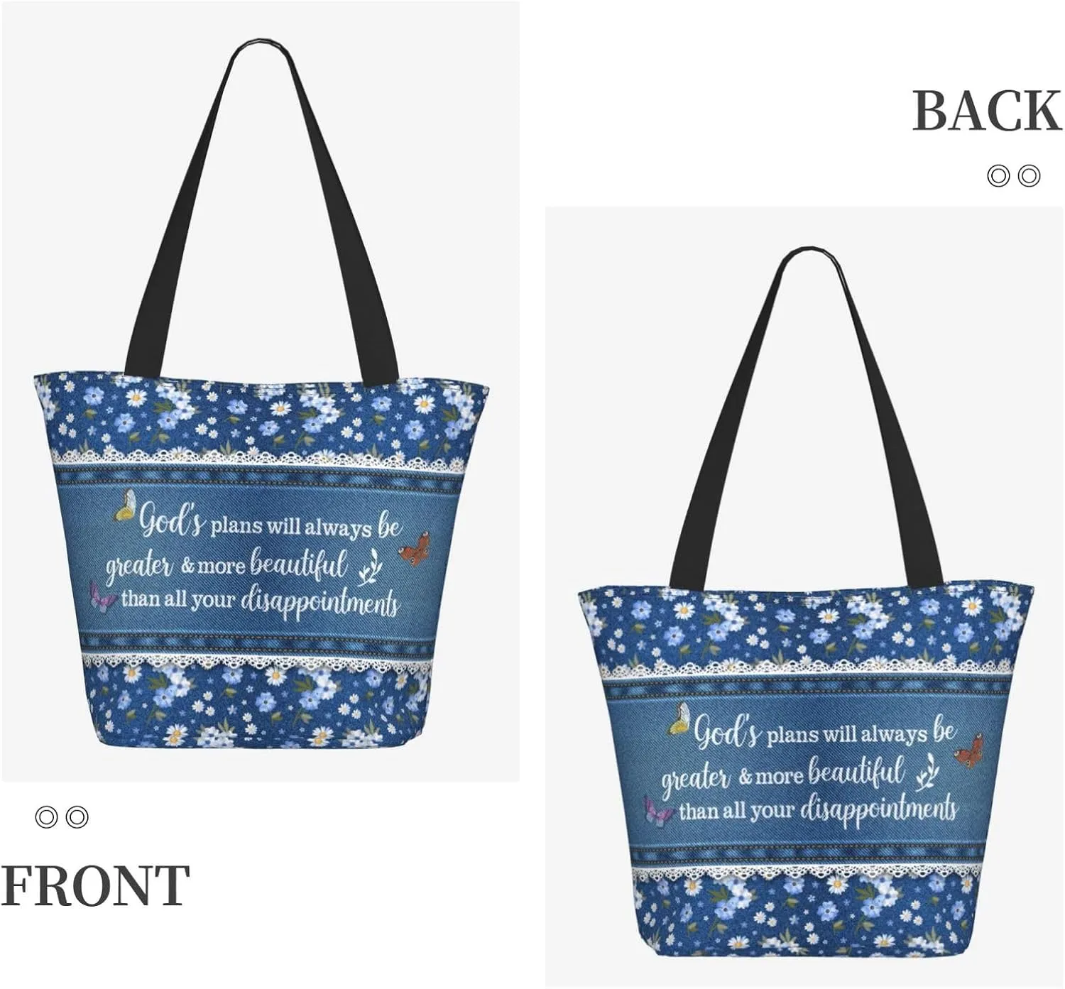 Christian Tote Bags for Women Bible Bags for Women Religious Gifts Bible Church Bag Reusable Grocery Shopping Bag