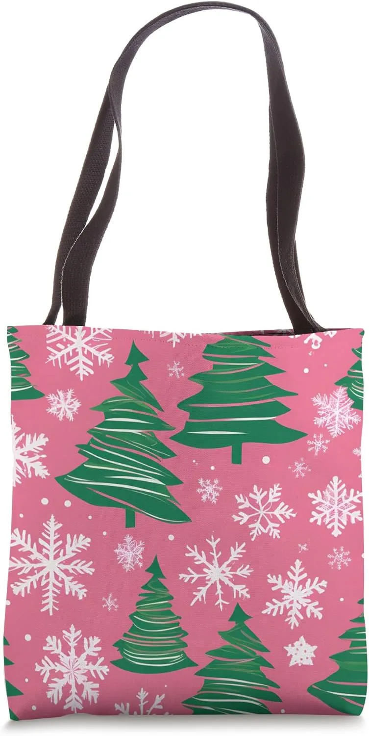 Christmas Snowflake Winter Holiday Season Grocery Shopping Tote Bag