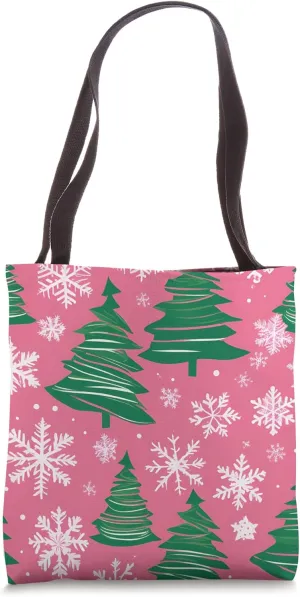 Christmas Snowflake Winter Holiday Season Grocery Shopping Tote Bag