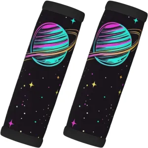 Colorful Neon Space Planet Luggage Handles Wrap Grips For Suitcases Luggage Travel Accessories For Airplane 2pcs
