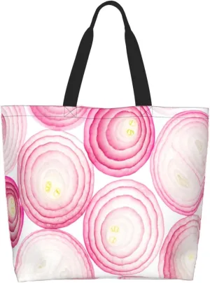 Colorful Sweet Pinks Donut Women's Tote Bag Large Capacity Single Shoulder Bags Handbag for Shopping Work