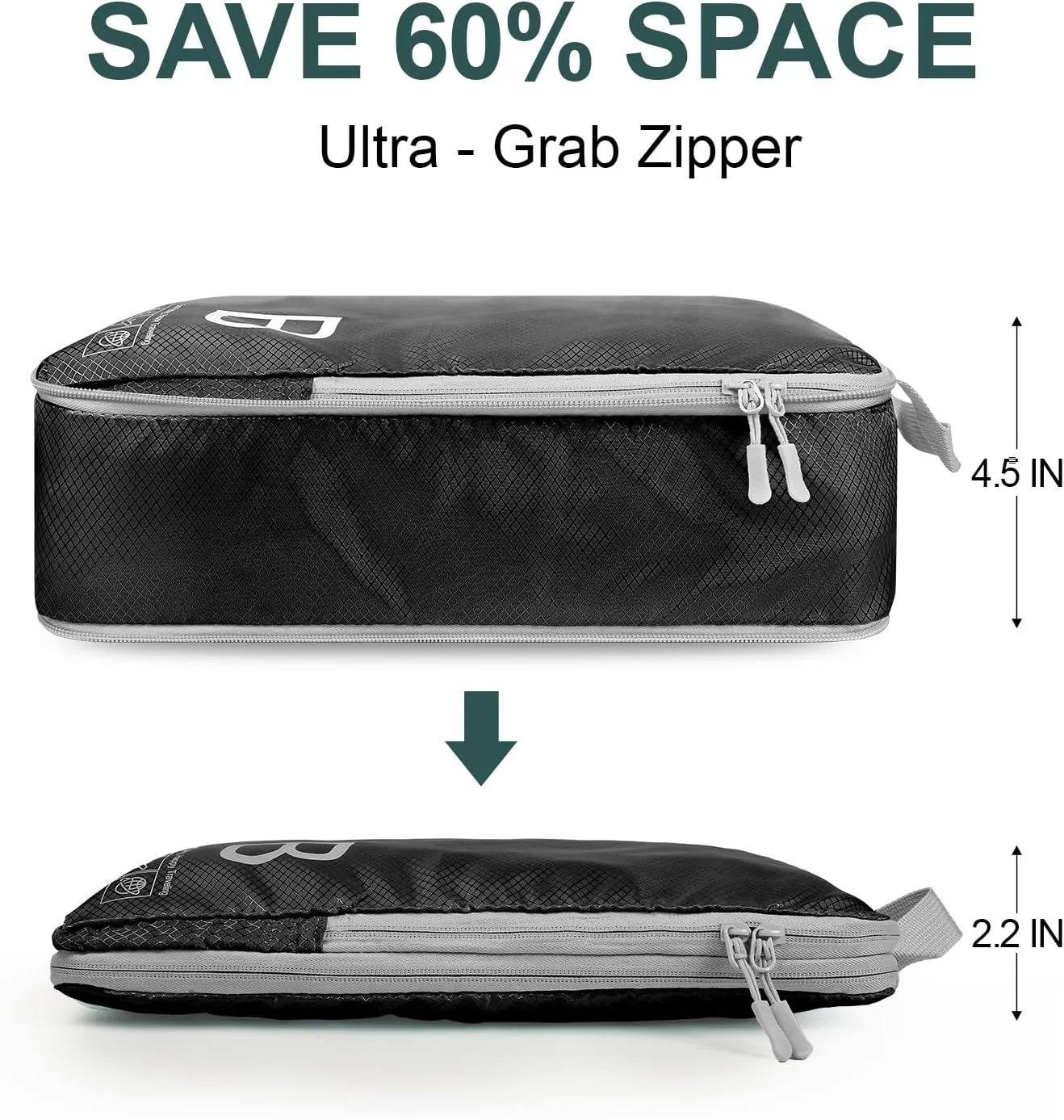 Compression Packing Cubes for Travell - Premium 382D Fabric Packing Cubes with Smooth Zippers, Space-Saving Compression Bags for Travell, Luggage Organizers for Clothes, Shoes, and Accessories