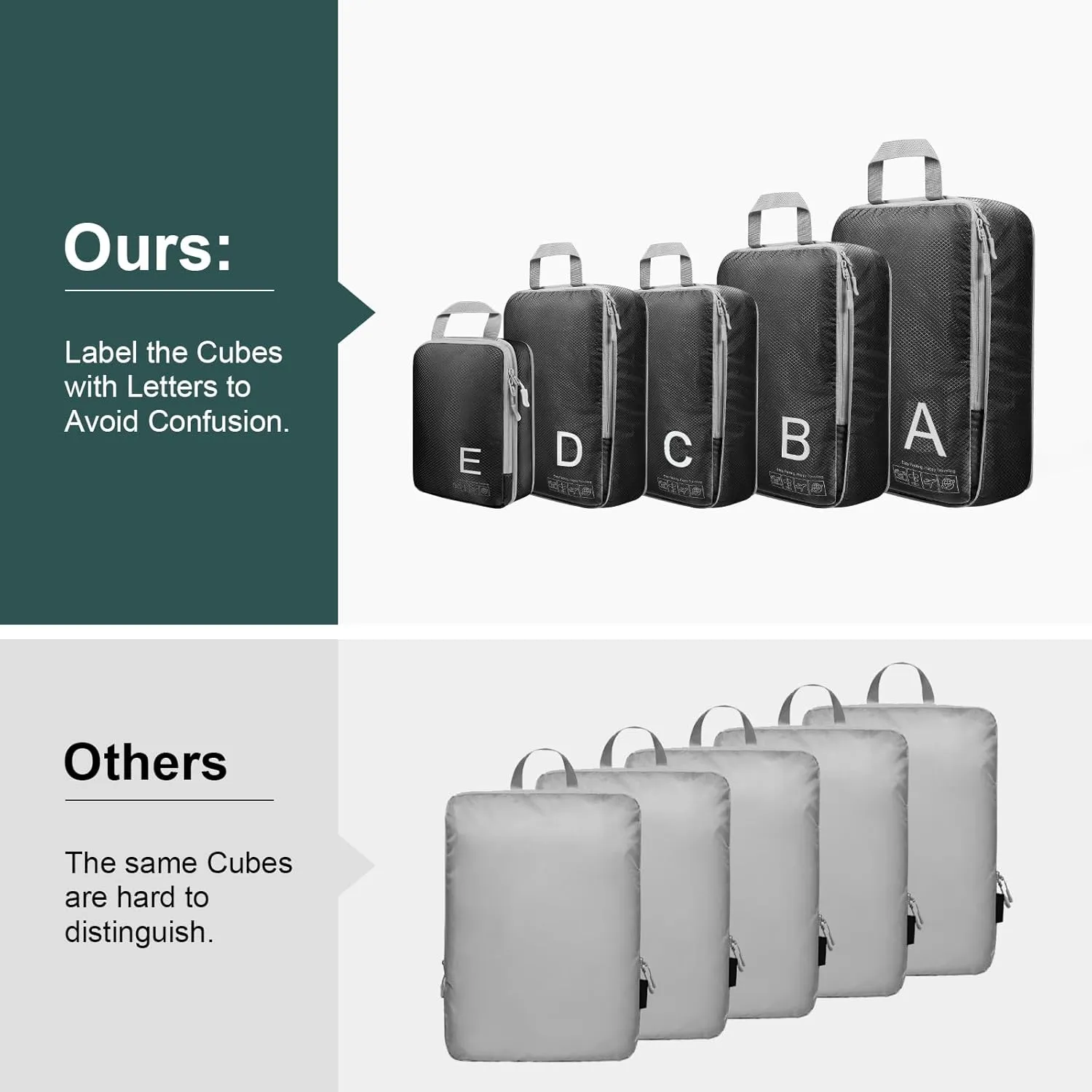 Compression Packing Cubes for Travell - Premium 382D Fabric Packing Cubes with Smooth Zippers, Space-Saving Compression Bags for Travell, Luggage Organizers for Clothes, Shoes, and Accessories