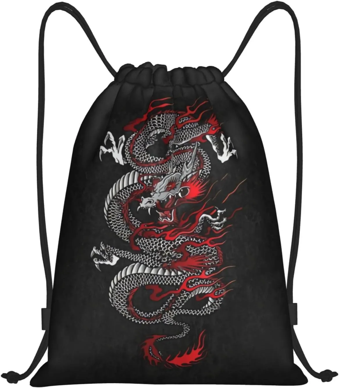 Cool Dragons Drawstring Bags Sports Bags Drawstring Backpack for Women Men Beach Yoga Swimming