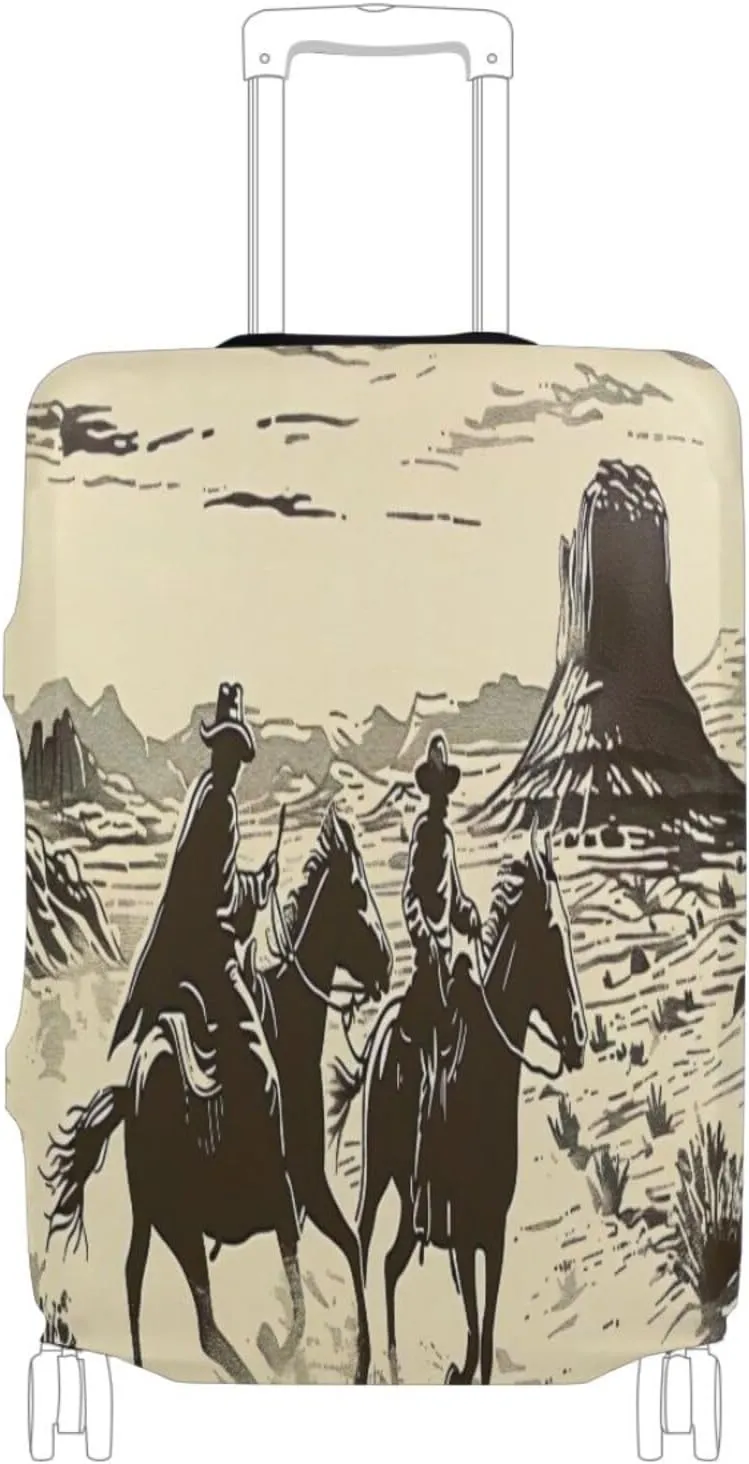 Cowboys Riding Horses Desert Suit Case Cover 28 Inch Luggage Covers Tsa Approved Stretch Luggage Accessories