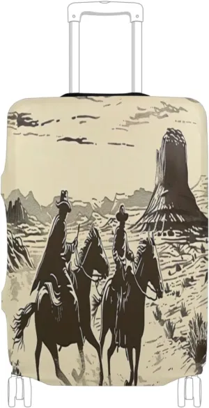 Cowboys Riding Horses Desert Suit Case Cover 28 Inch Luggage Covers Tsa Approved Stretch Luggage Accessories